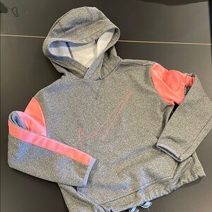 Nike Gray and Pink Sweatshirt with Hood